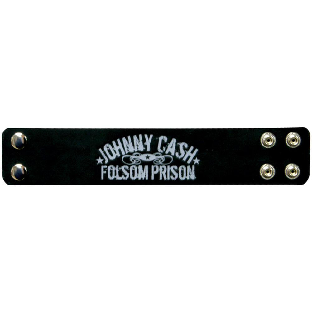 Johnny Cash - Folsom Embossed Leather Wristband Wristbands Johnny Cash   