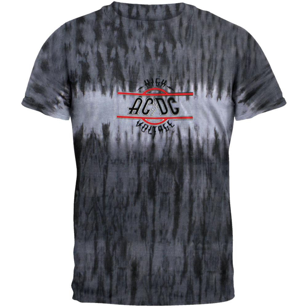 AC/DC - High Voltage Grey Tie Dye T-Shirt Men's T-Shirts AC/DC LG Grey 