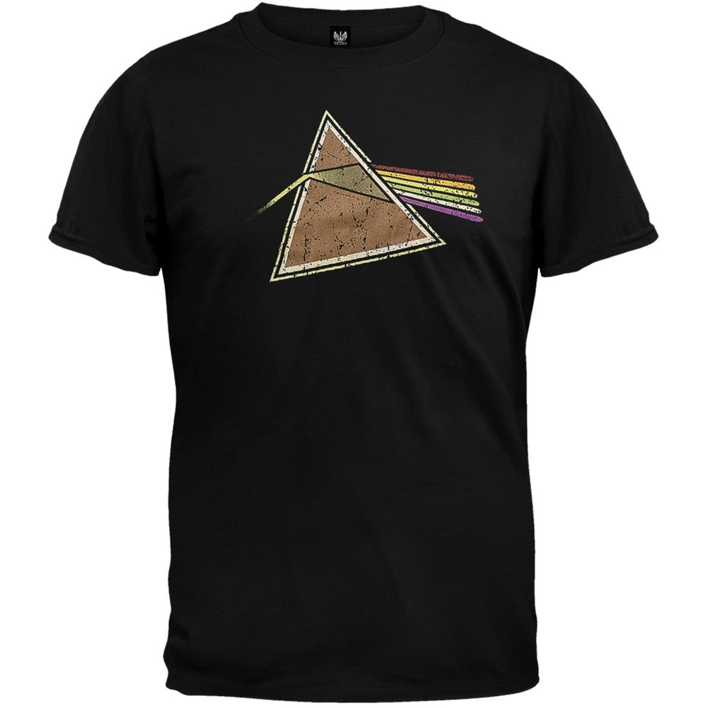 Pink Floyd - Dark Side Distressed Soft Black T-Shirt Men's T-Shirts Pink Floyd MD Black