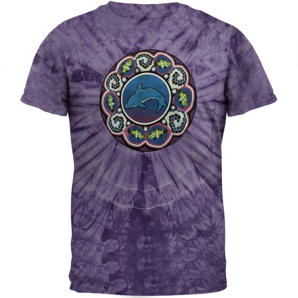 Fimo Dolphins - Tie Dye T-Shirt Men's T-Shirts Old Glory LG Purple 