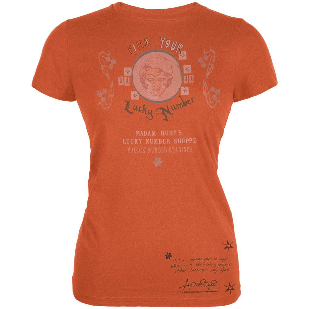 Astrostyle - Lucky Number Juniors T-Shirt Juniors T-Shirts Astrostyle SM Orange 