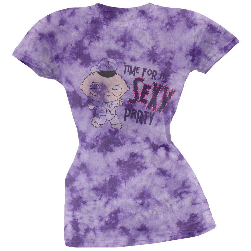 Family Guy - Sexy Party Marble Wash Juniors T-Shirt Juniors T-Shirts Family Guy MD Purple 