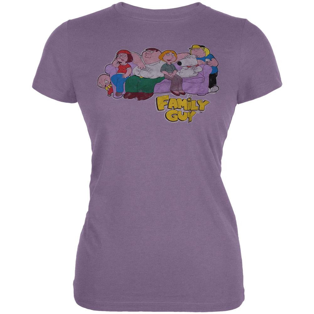 Family Guy - On Couch Juniors T-Shirt Juniors T-Shirts Family Guy LG Purple