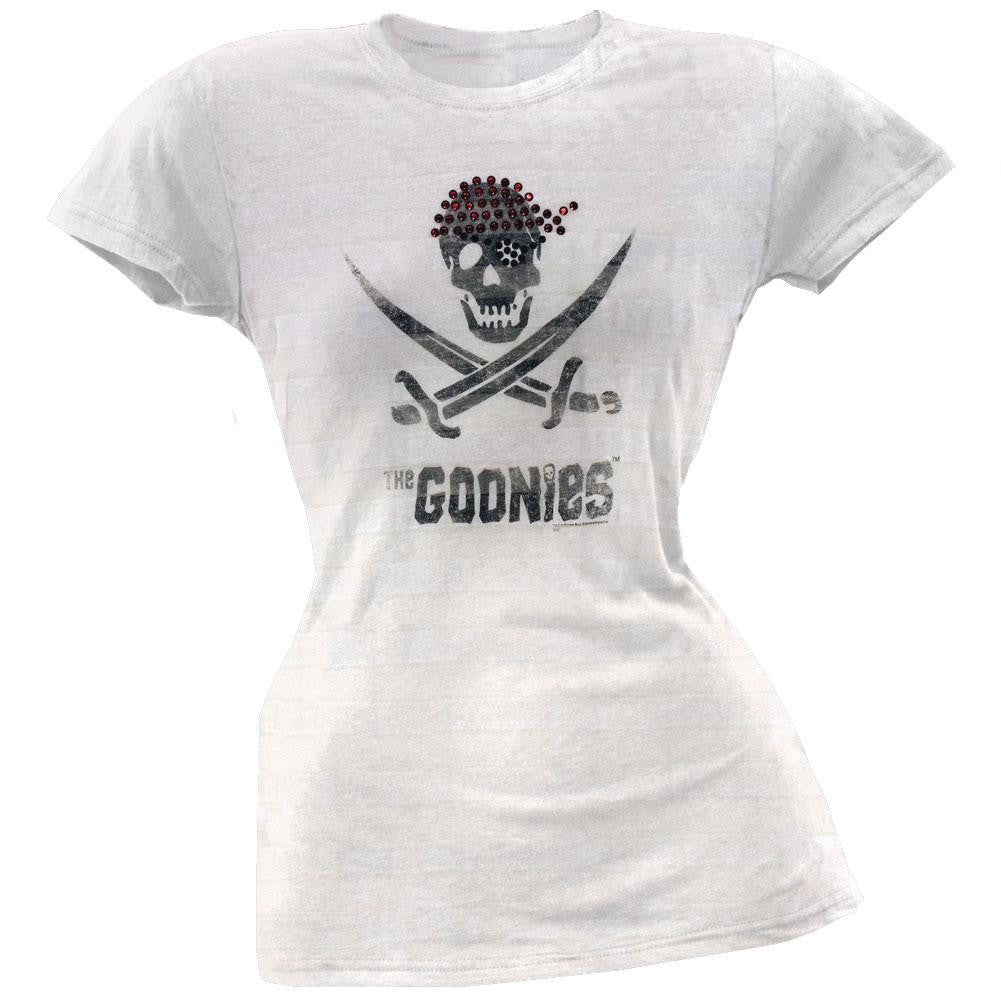 The Goonies - Skull Burnout Embellished Junior's T-Shirt Juniors T-Shirts Goonies SM