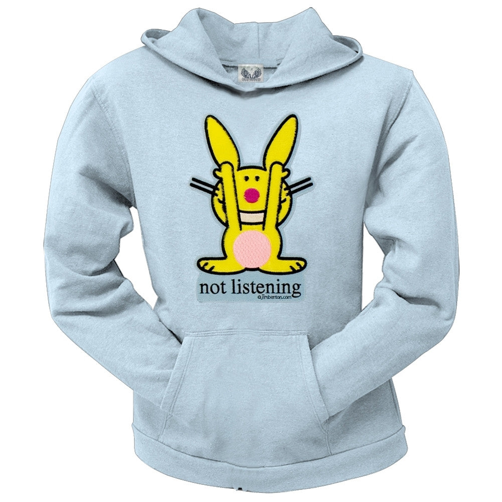 Happy Bunny - Not Listening Juniors Hoodie Juniors Hoodies Happy Bunny   