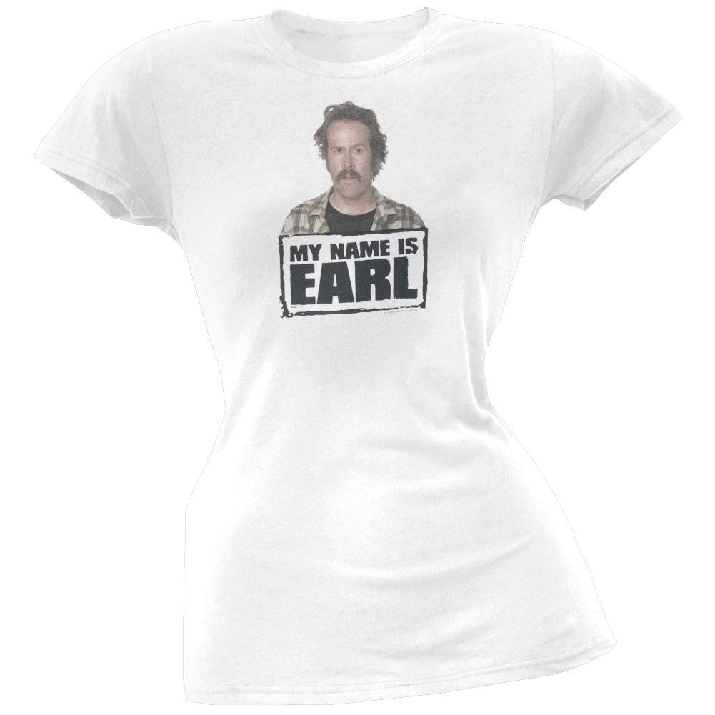 My Name Is Earl - Logo Juniors T-Shirt Juniors T-Shirts My Name Is Earl SM White