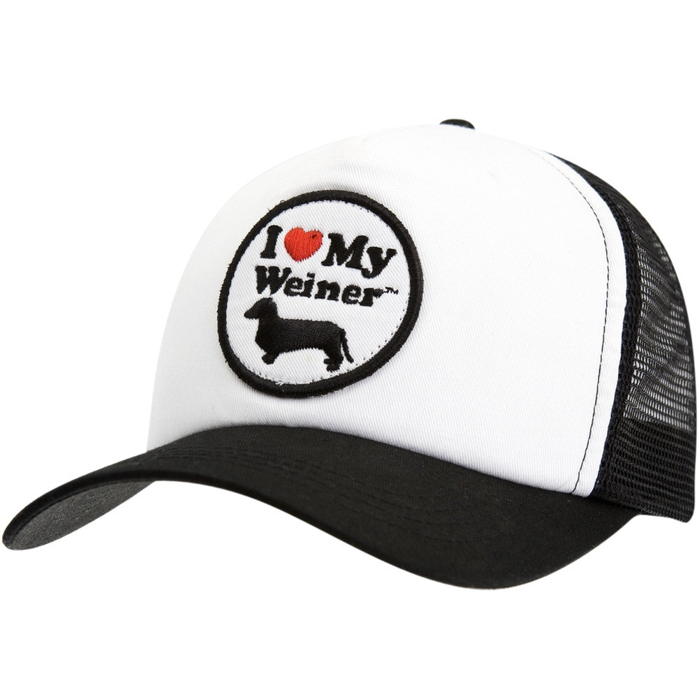 My Wiener - I Heart My Wiener Truck Cap Trucker Caps Old Glory   