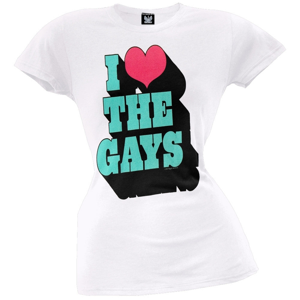 I Heart The Gays Juniors T-Shirt Juniors T-Shirts Old Glory   