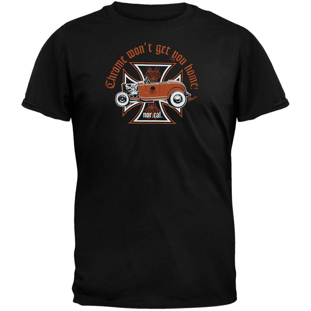 King Kerosin - Chrome Won't Get You Home Mens T-Shirt Men's T-Shirts King Kerosin SM Black 