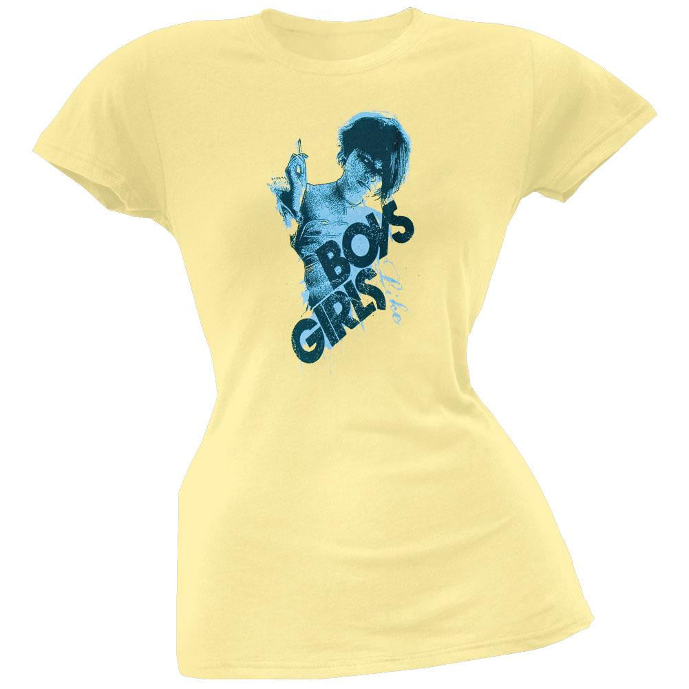 Boys Like Girls - Cigarette Juniors T-Shirt Juniors T-Shirts Boys Like Girls MD Yellow