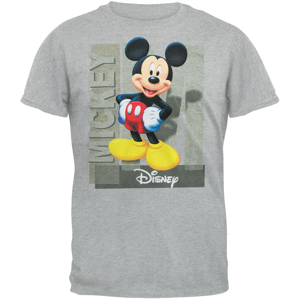 Disney Mickey T-Shirt Men's T-Shirts Mickey Mouse MD Grey 