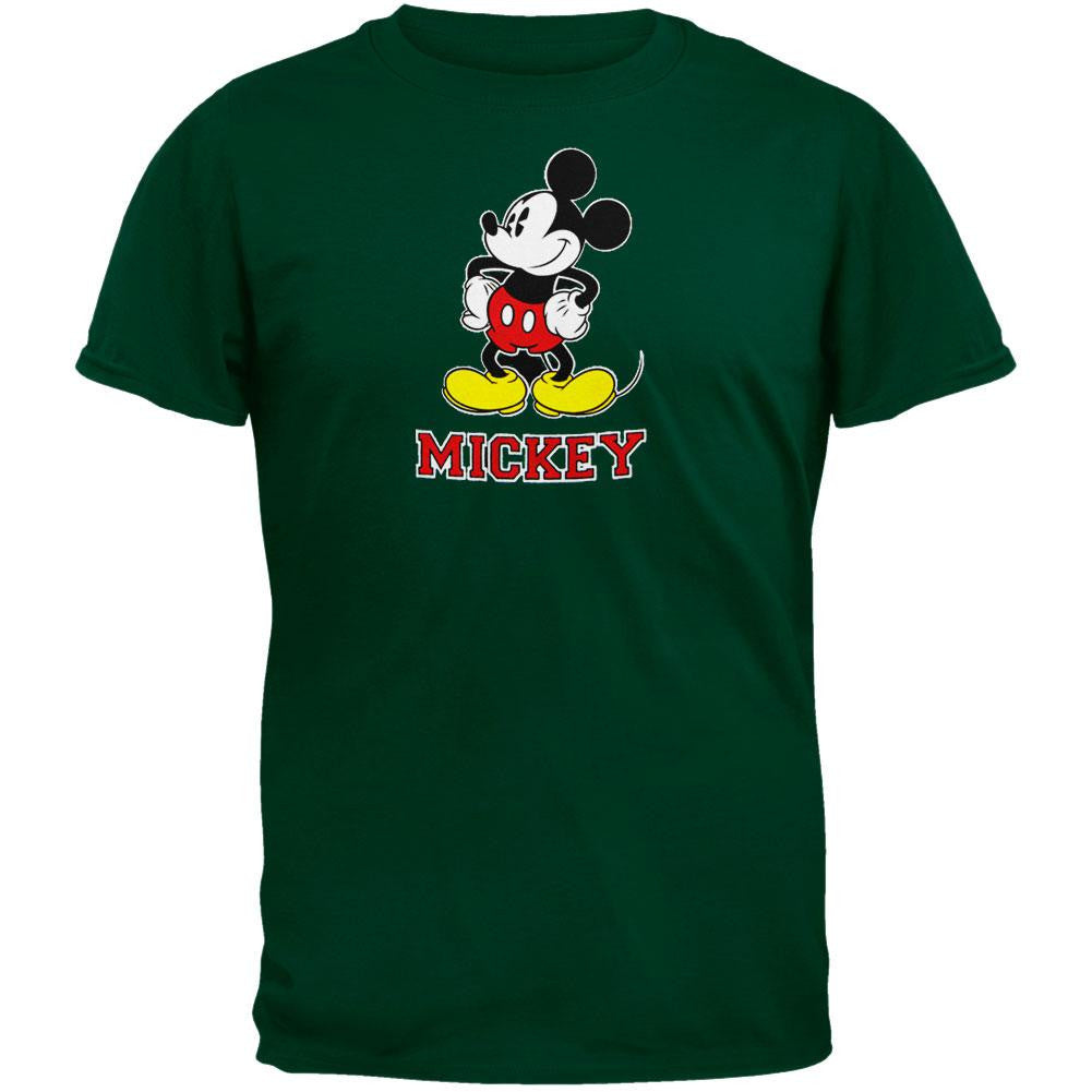 Disney - Mickey Posing T-Shirt Men's T-Shirts Mickey Mouse LG Green 