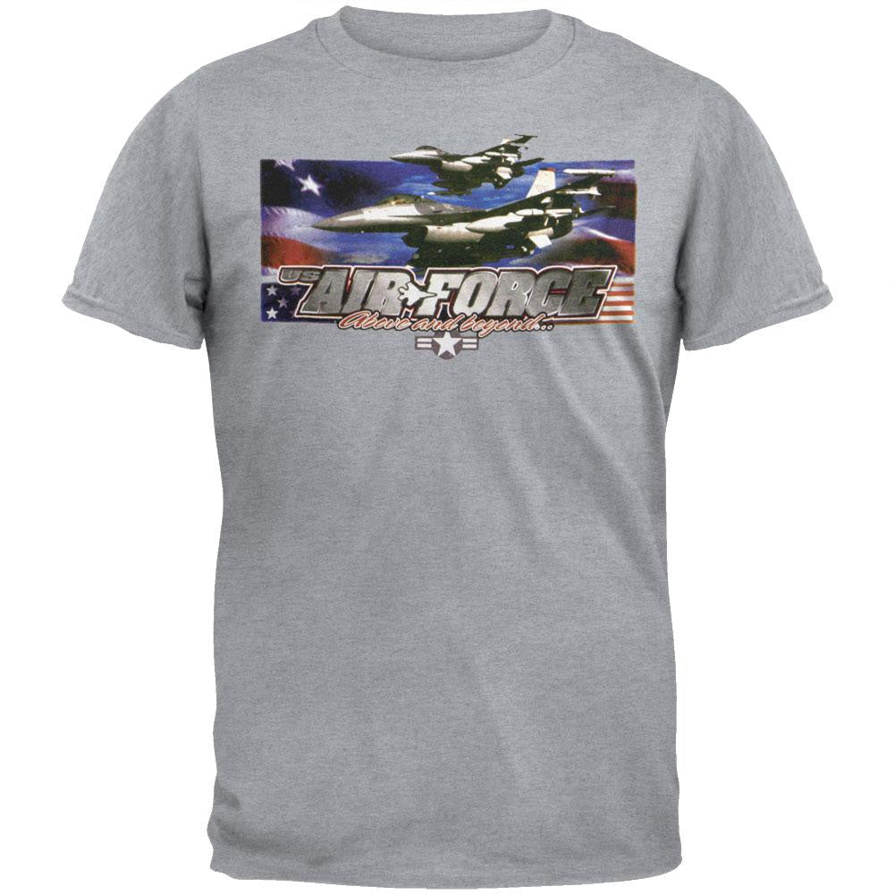 Air Force - Above And Beyond Grey Adult T-Shirt Men's T-Shirts US Air Force 2XL Grey 