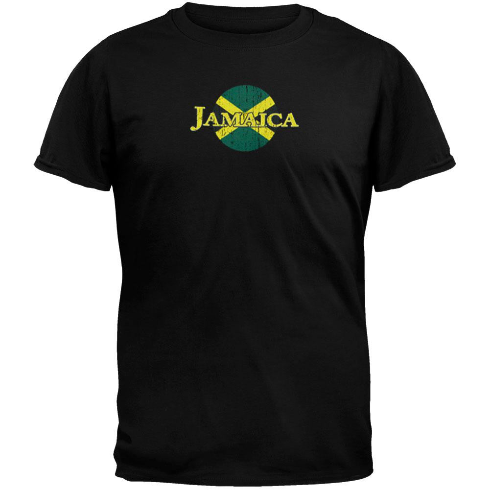 Jamaican Flag Logo T-Shirt Men's T-Shirts Old Glory 2XL Black 