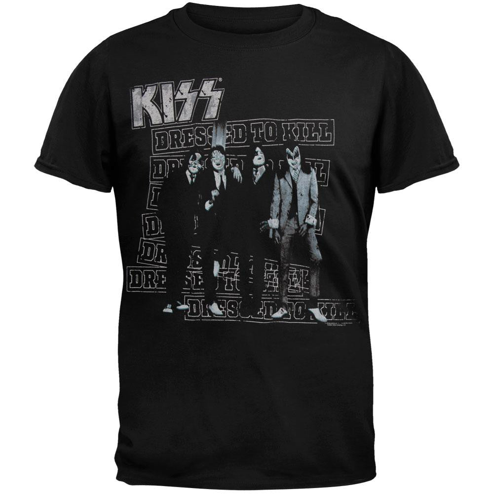 Kiss - Dressed To Kill Black T-Shirt Men's T-Shirts Kiss SM Black 