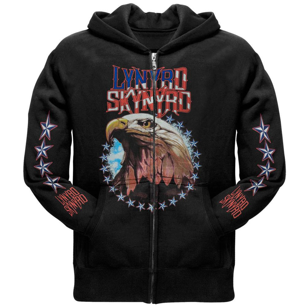 Lynyrd Skynyrd American Eagle Mens Zip Up Hoodie Men's Hoodies Lynyrd Skynyrd SM Black 