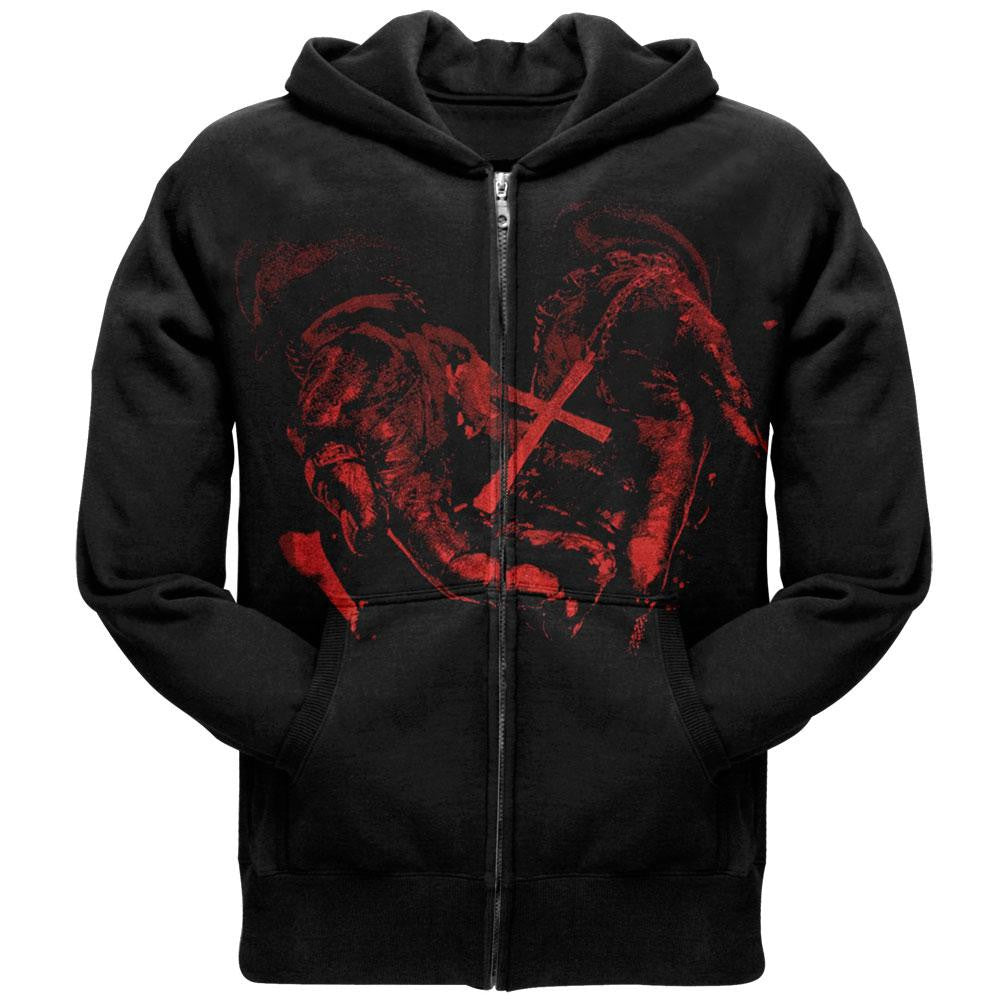 Ozzy Osborne - Crucifix Zip Up Hoodie Men's Hoodies Ozzy Osbourne SM Black 