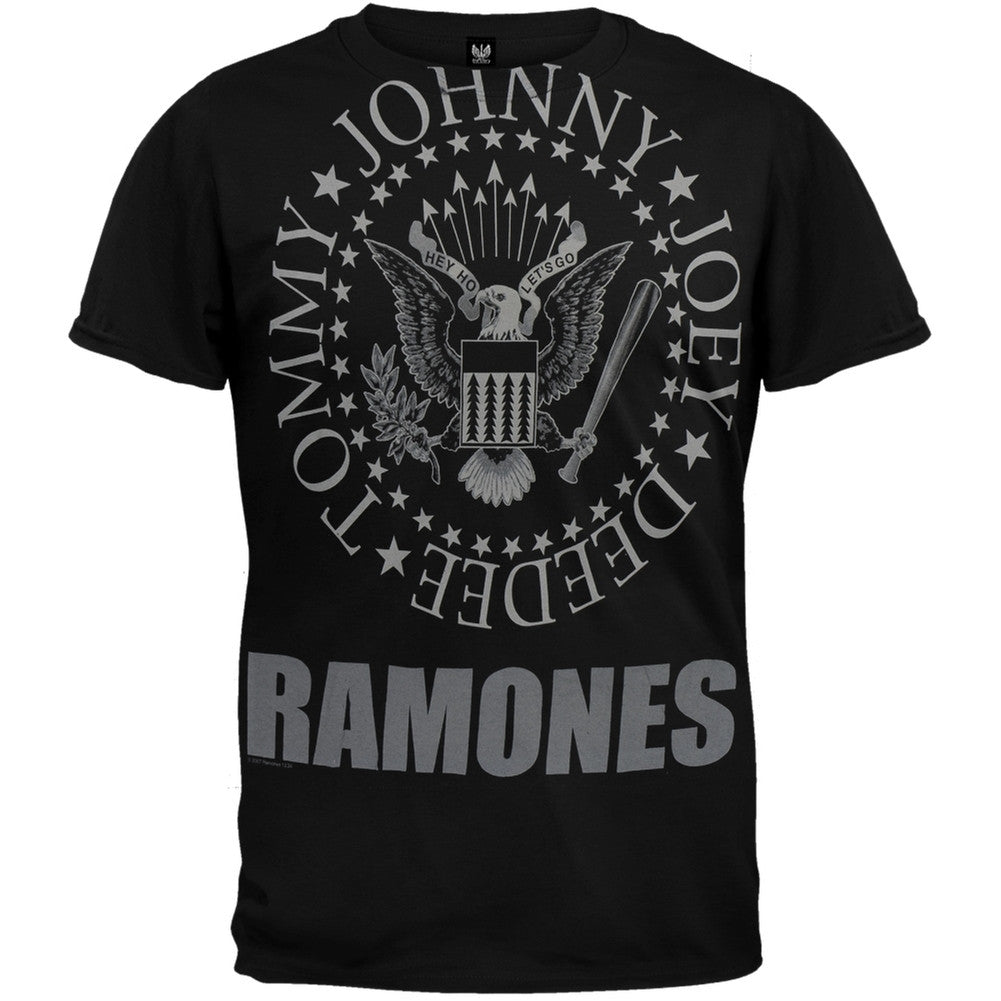 Ramones - Hey Ho Let's Go Black T-Shirt Men's T-Shirts Ramones MD Black 