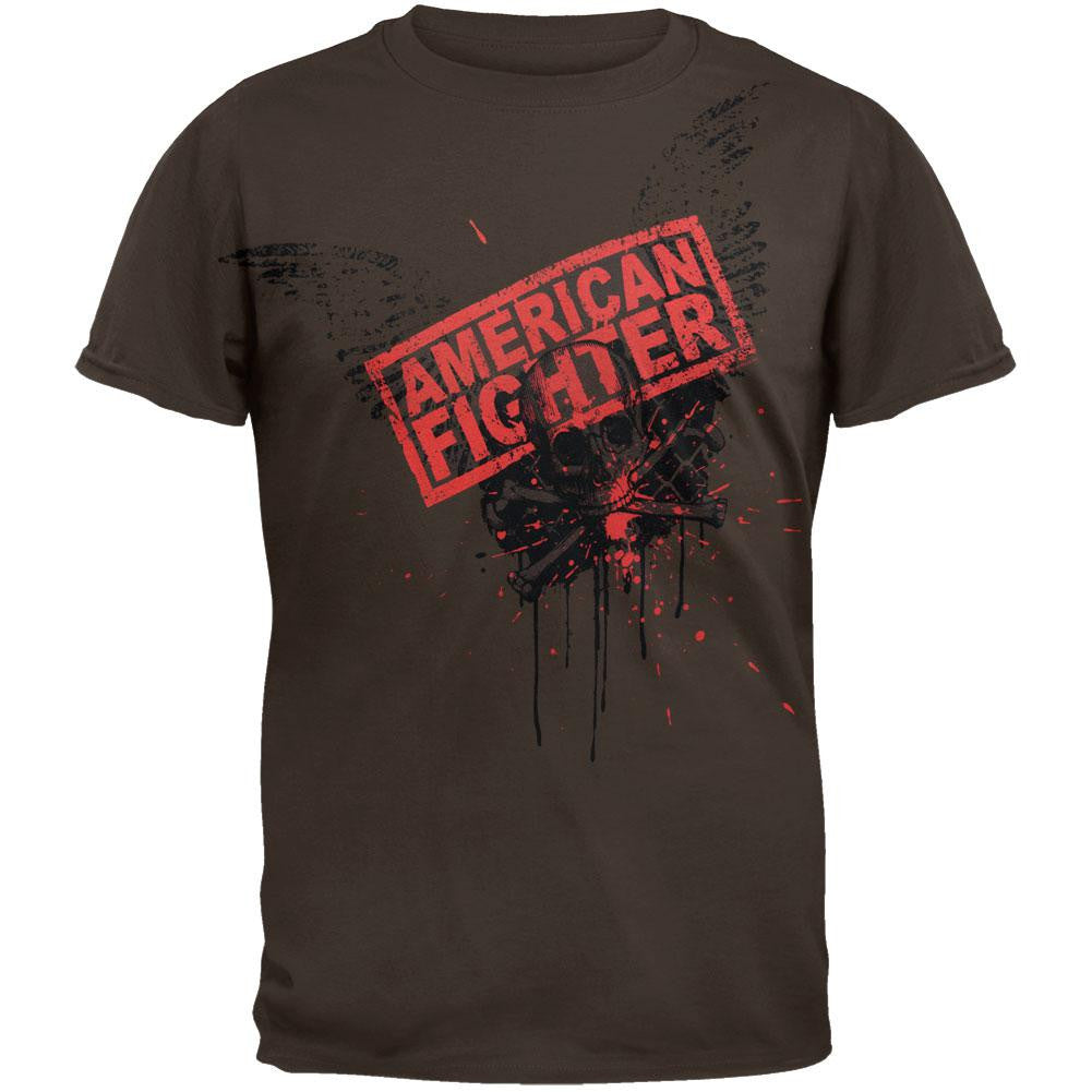 American Fighter - Skull Wings T-Shirt Men's T-Shirts American Fighter SM Brown 