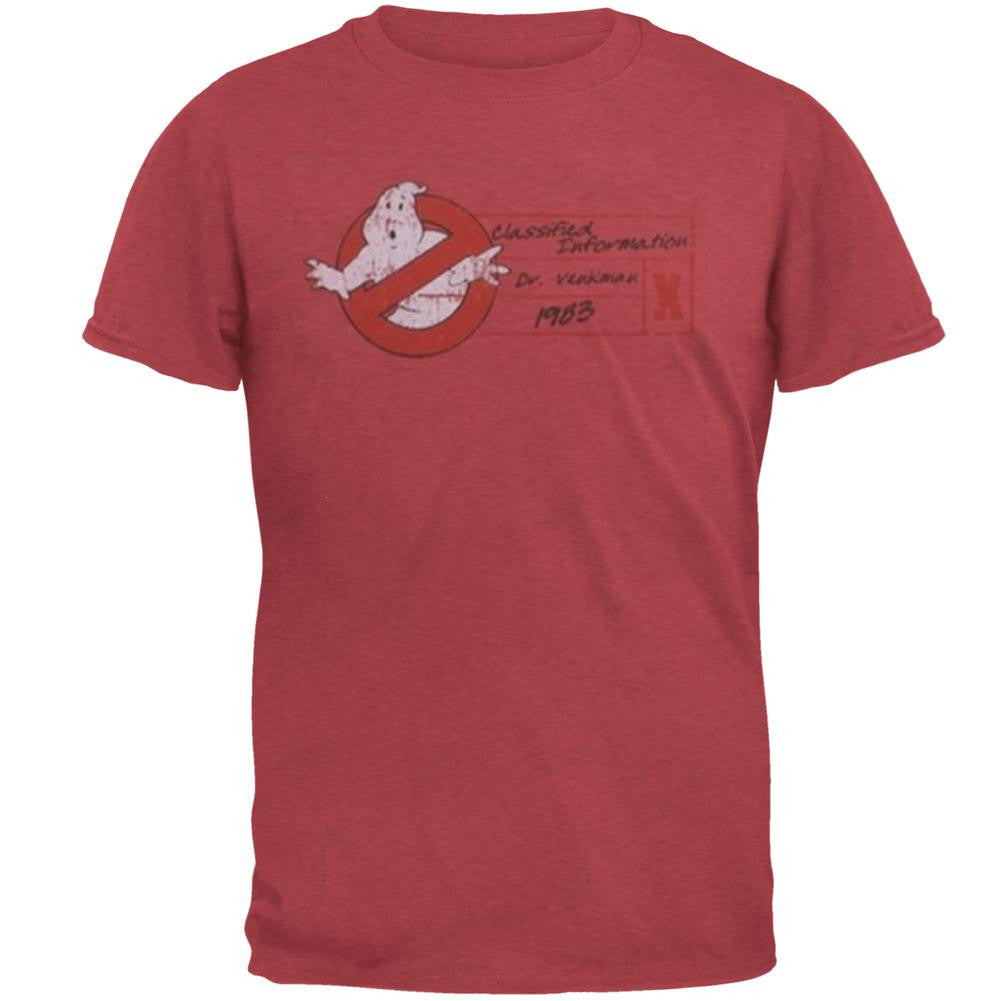 Ghost Busters - Classifed Soft T-Shirt Men's T-Shirts Ghostbusters SM Red 