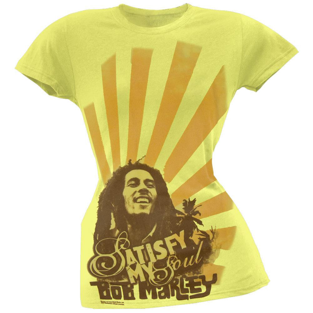 Bob Marley - Soul Juniors Yellow T-Shirt Juniors T-Shirts Bob Marley SM Yellow 