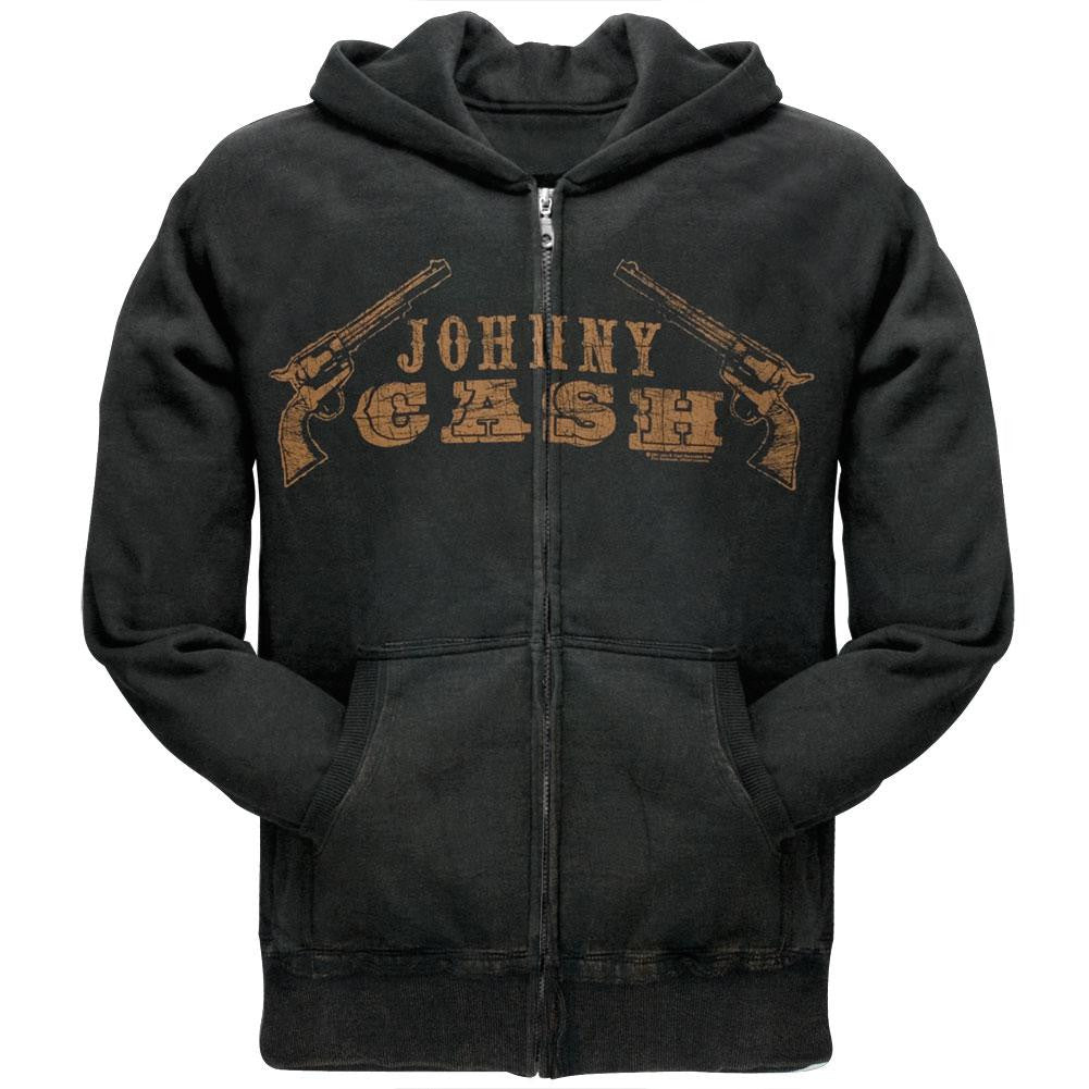 Johnny Cash - Johnny Cash Gun Zip Hoodie Men's Hoodies Johnny Cash 2XL Black 