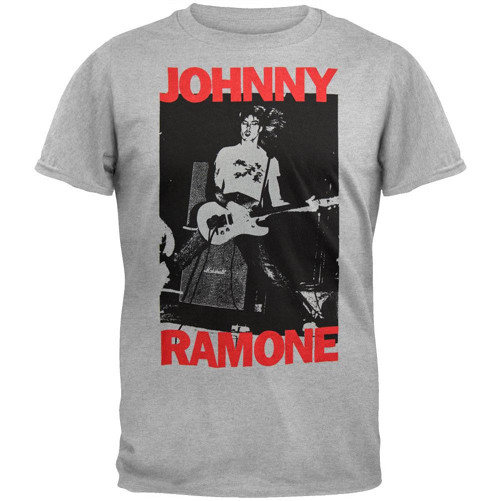 Ramones - Johnny Ramone T-Shirt Men's T-Shirts Ramones SM Grey 