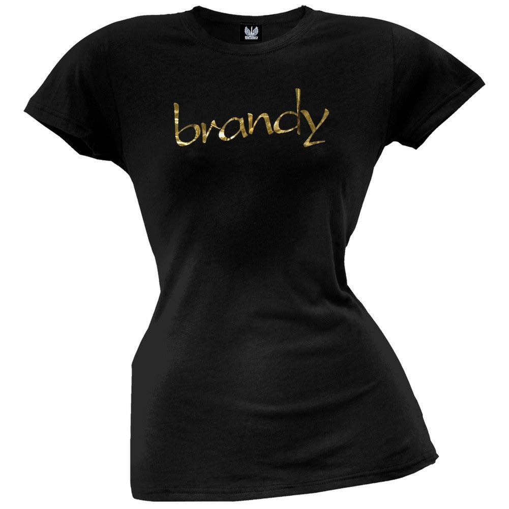 Brandy - Gold Logo Juniors T-Shirt Juniors T-Shirts Brandy SM Black 