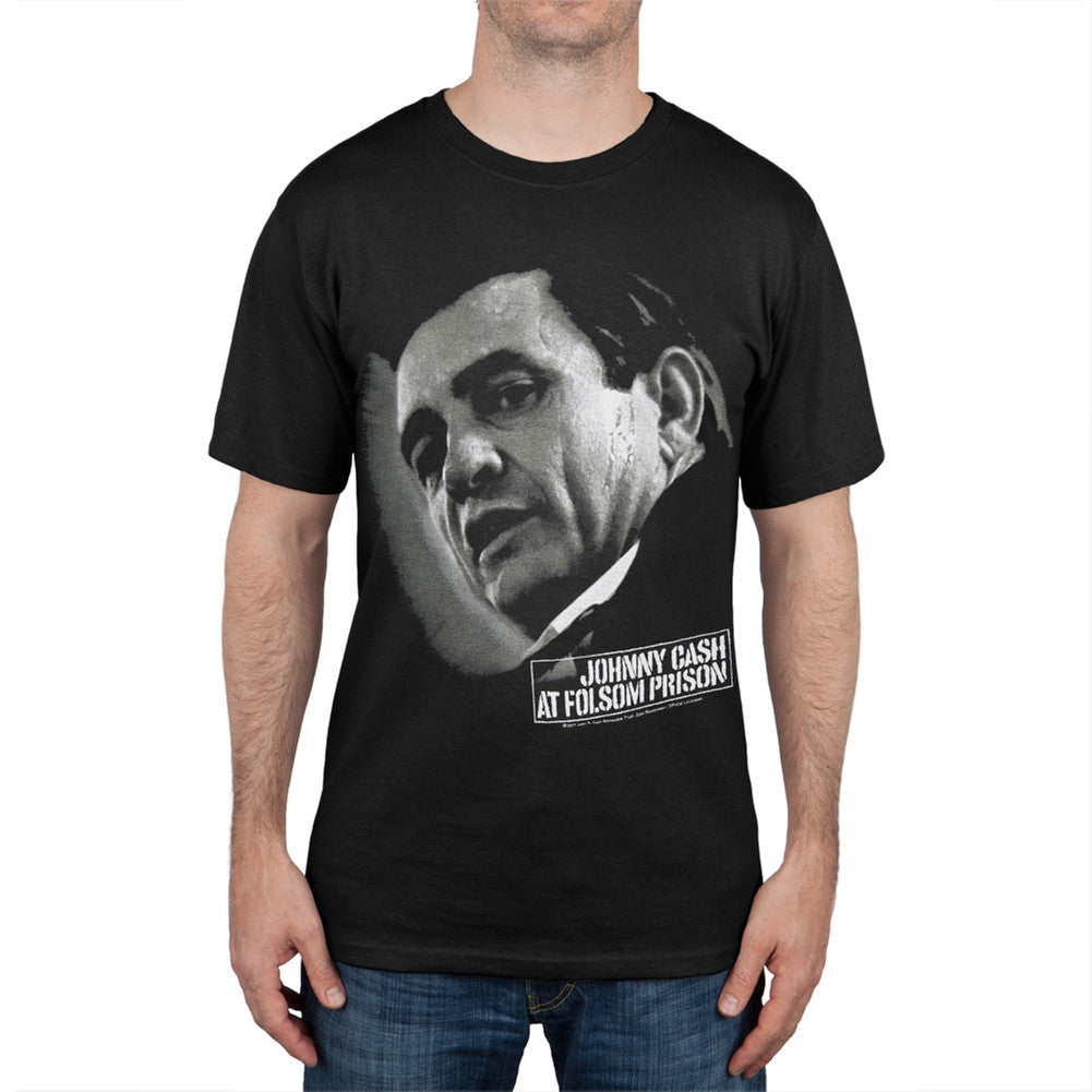 Johnny Cash Folsom Prison Black Mens T Shirt Men's T-Shirts Johnny Cash MD Black 