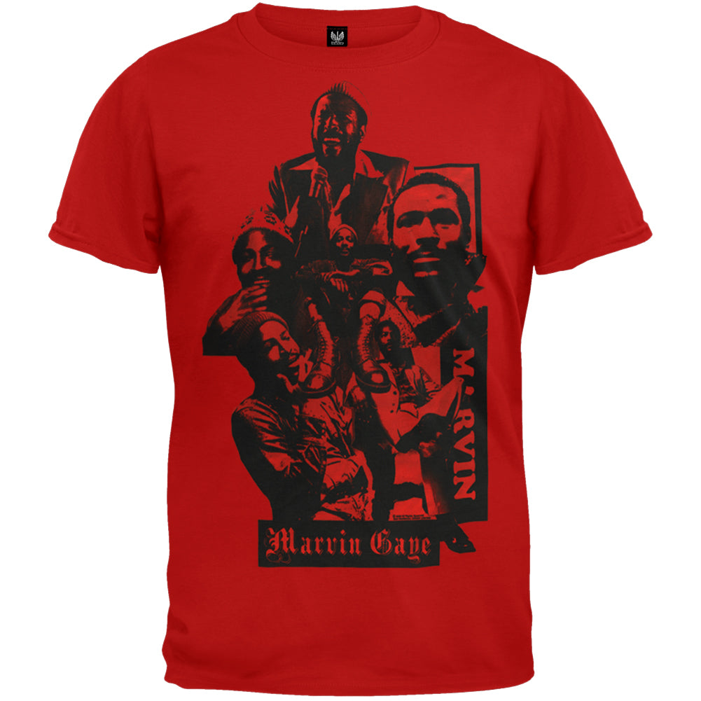 Marvin Gaye - Collage T-Shirt Men's T-Shirts Marvin Gaye 3XL Red 