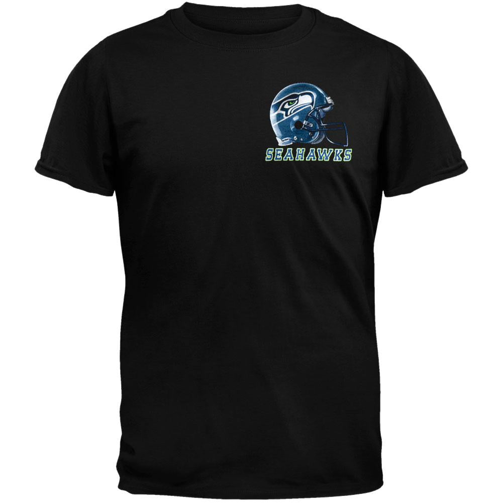 Seattle Seahawks - Sky Helmet T-Shirt Men's T-Shirts Seattle Seahawks MD Black