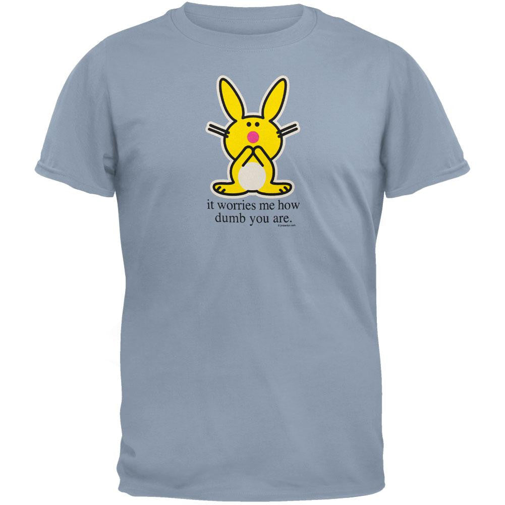 Happy Bunny - Worries Me How Dumb T-Shirt Men's T-Shirts Happy Bunny MD Blue 