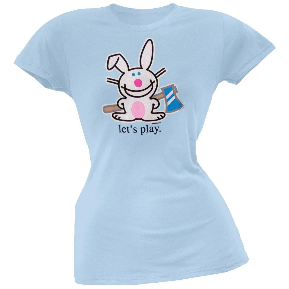Happy Bunny - Let's Play Juniors T-Shirt Juniors T-Shirts Happy Bunny SM Blue