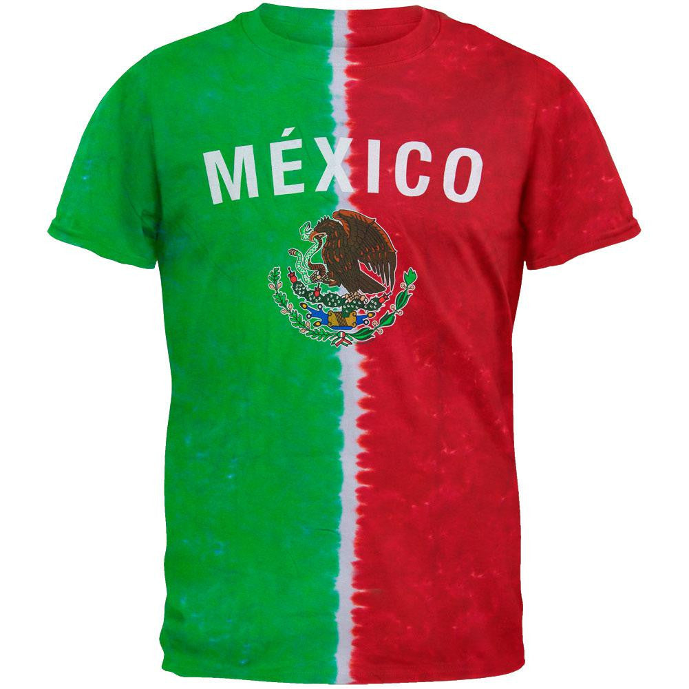 Mexican Flag Tie Dye T-Shirt Men's T-Shirts Old Glory 2XL Multi 