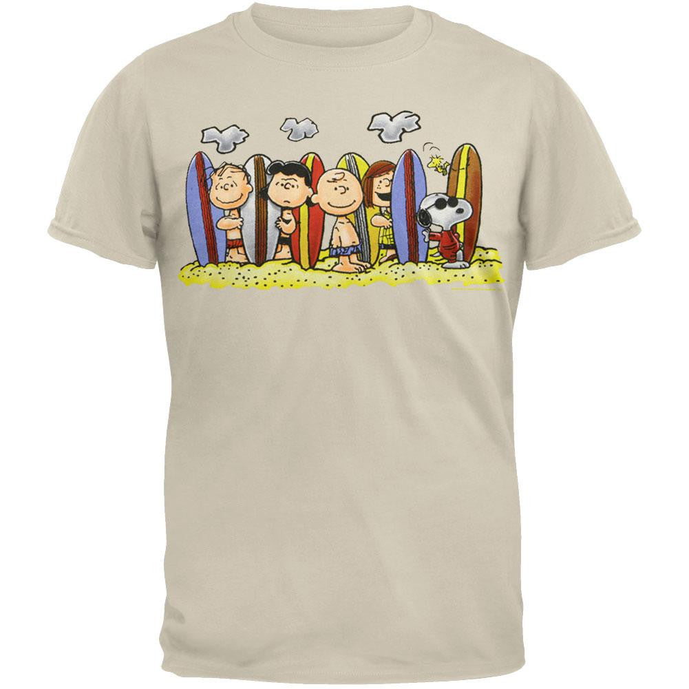 Peanuts - Surfing Friends T-Shirt Men's T-Shirts Peanuts SM Off-White 