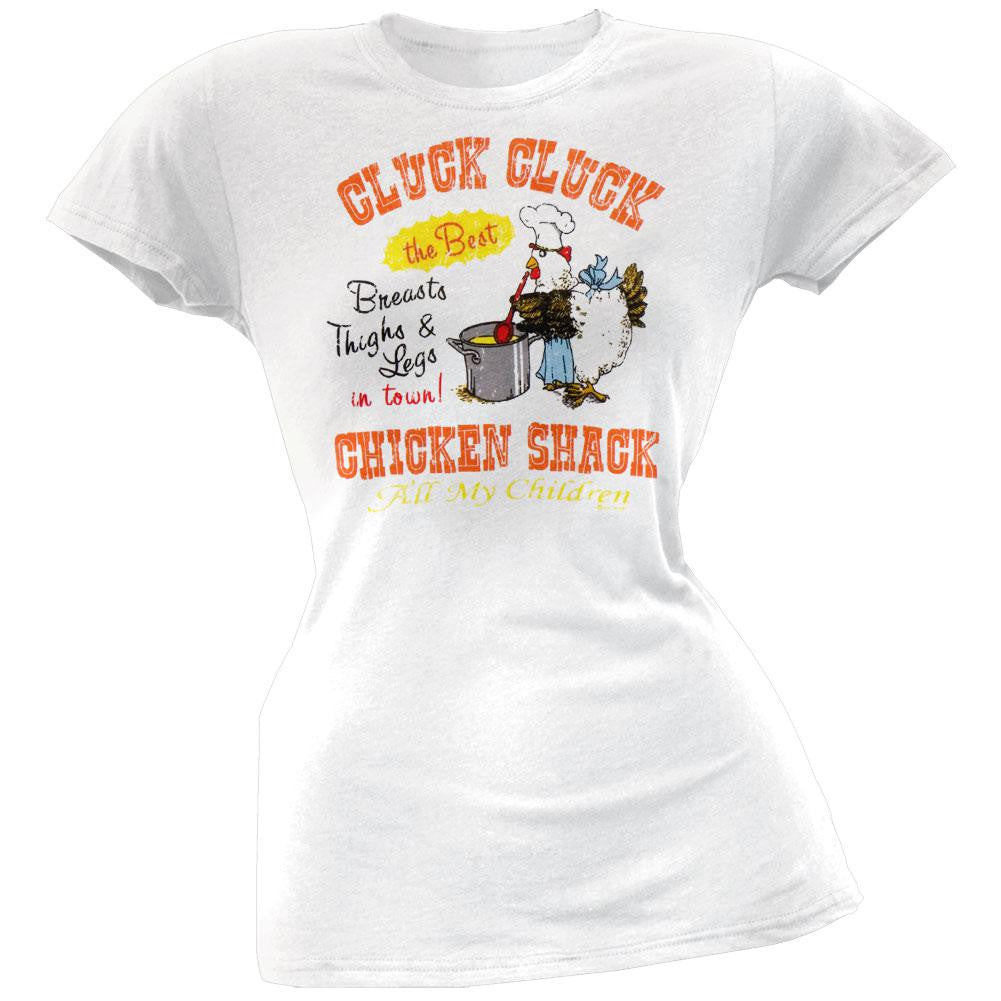 All My Children - Chicken Shack Juniors T-Shirt Juniors T-Shirts All My Children SM White