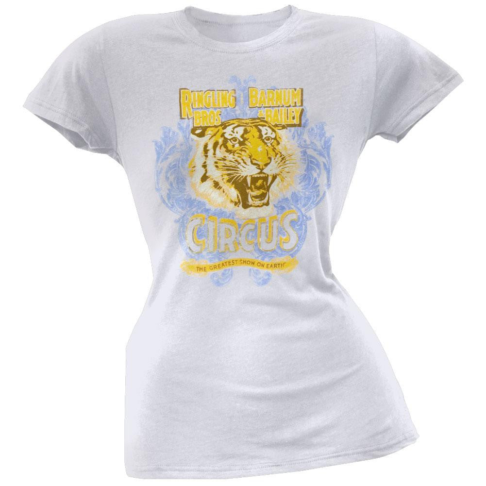 Ringling Bros - Tiger Head Juniors T-Shirt Juniors T-Shirts Ringling Brothers LG Blue 