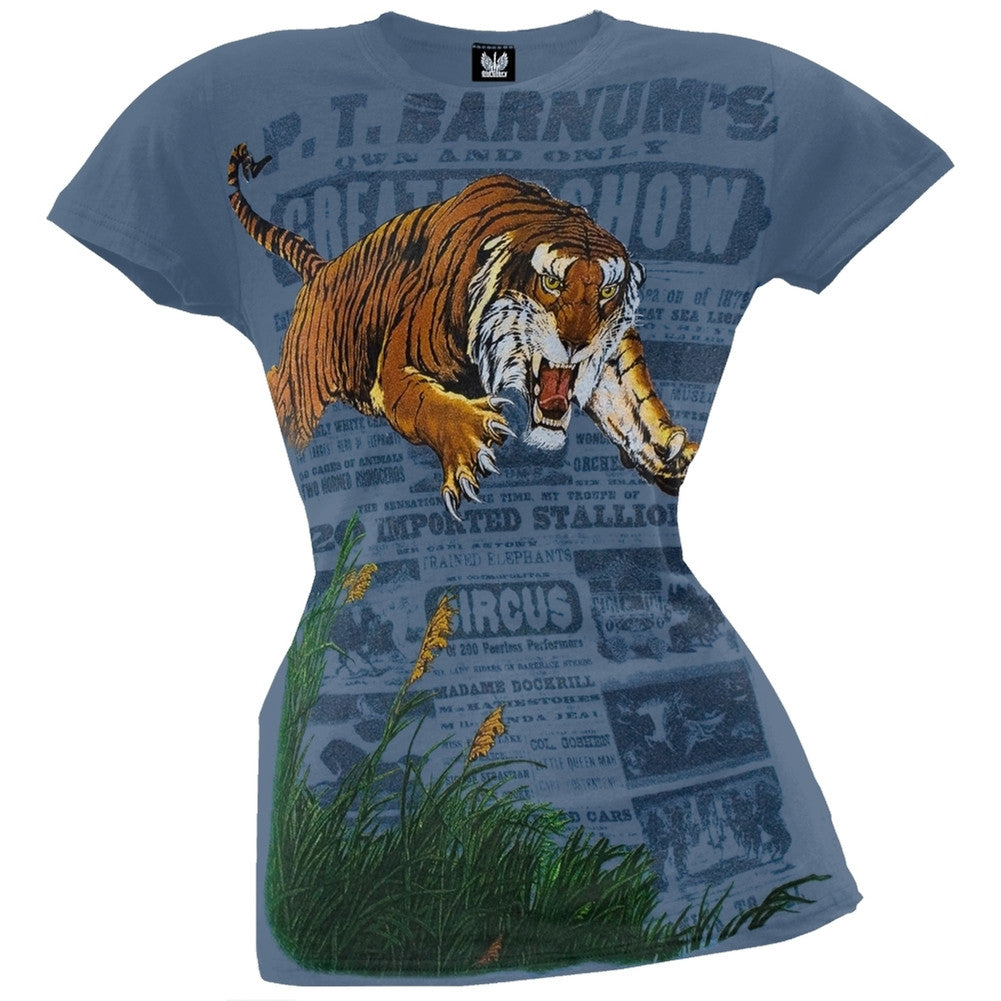 Ringling Bros - Leaping Tiger Juniors T-Shirt Juniors T-Shirts Ringling Brothers   