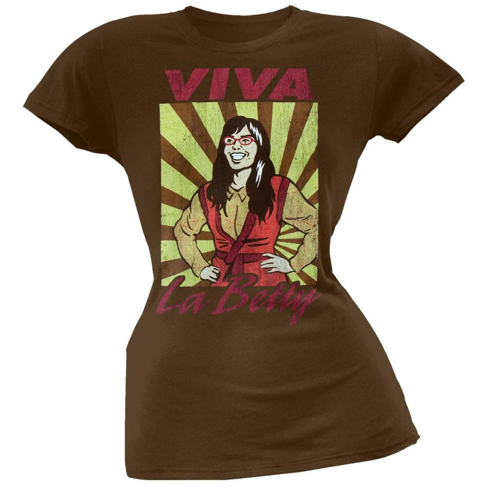 Ugly Betty - Viva La Betty Brown Juniors T-Shirt Juniors T-Shirts Ugly Betty XL Brown 