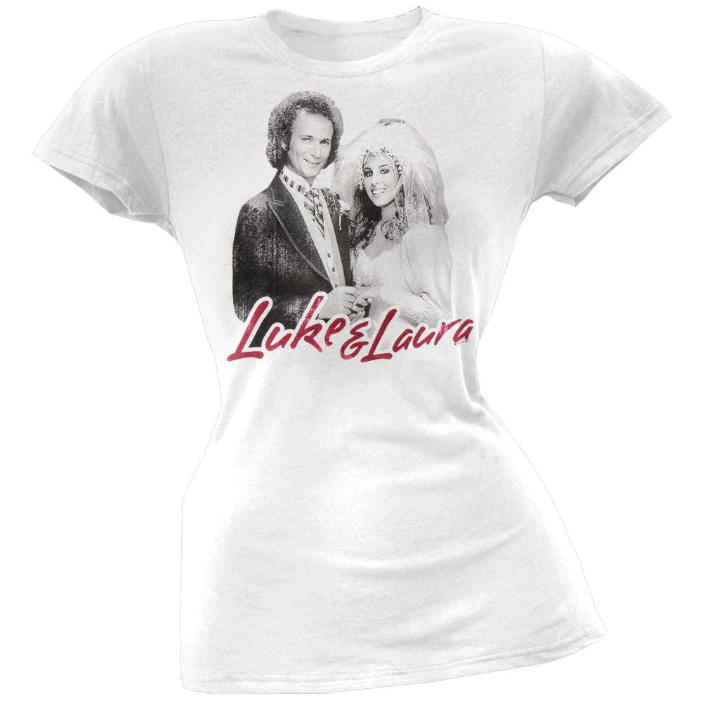 General Hospital - Luke And Laura Juniors T-Shirt Juniors T-Shirts General Hospital SM White 