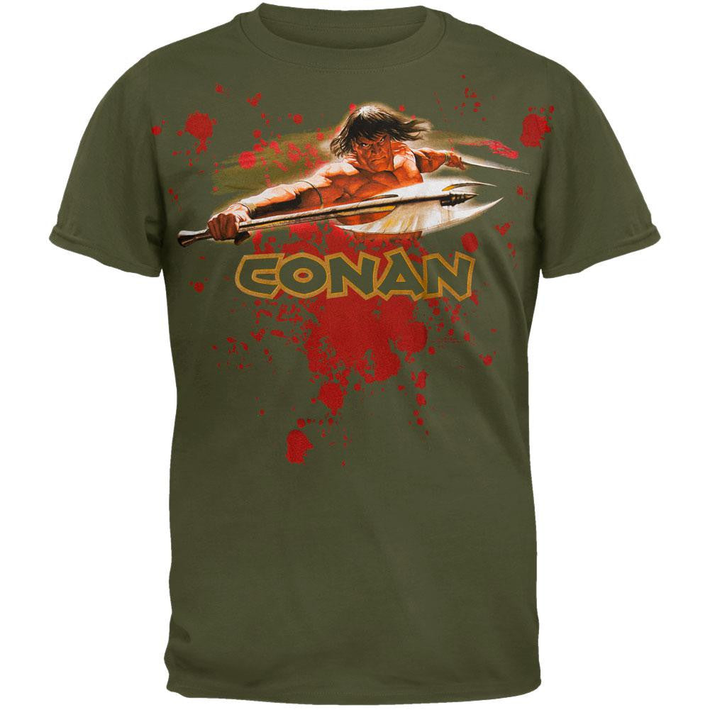 Conan - Axe Soft T-Shirt Men's T-Shirts Conan the Barbarian MD Green 