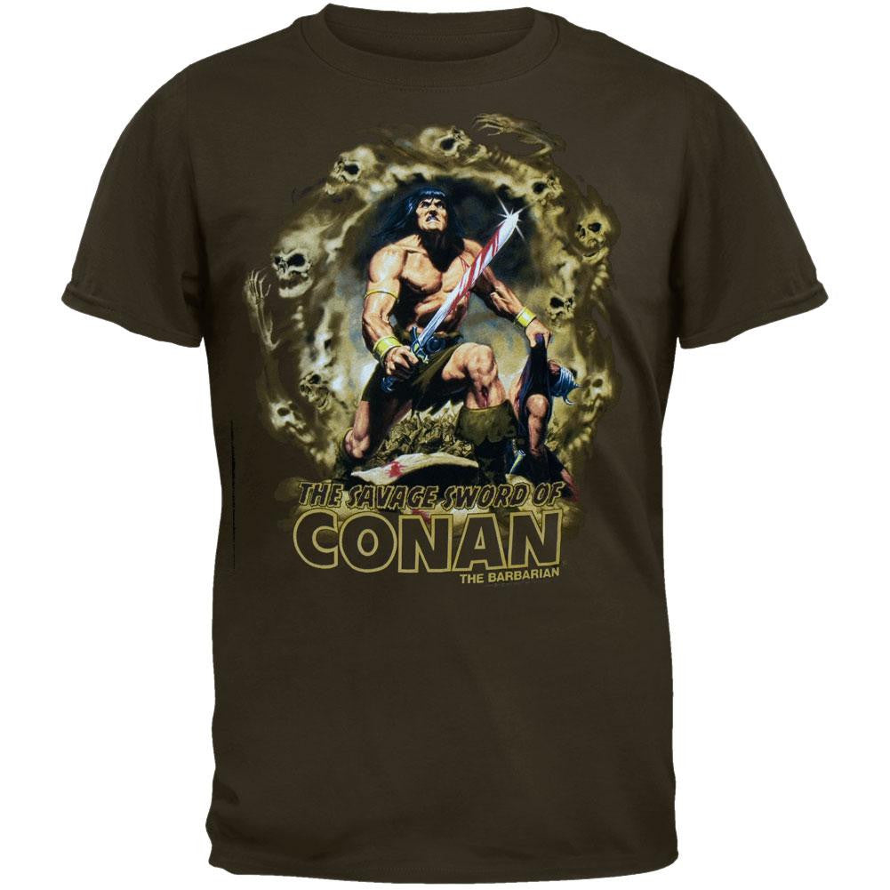 Conan - Dead Army Soft T-Shirt Men's T-Shirts Conan the Barbarian SM Brown 