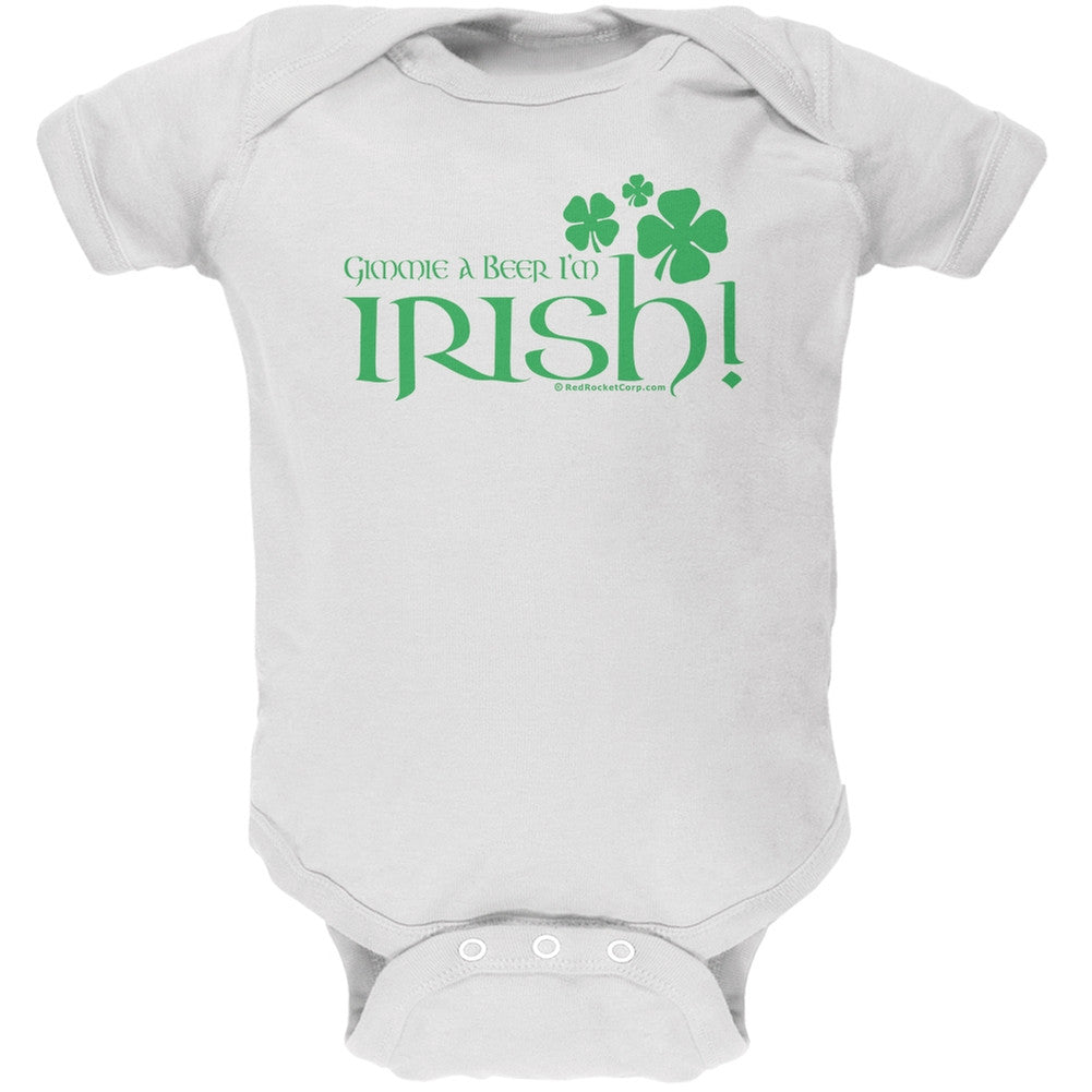 Gimmie A Beer I'm Irish Baby One Piece Baby One Piece Old Glory 0-6M White 