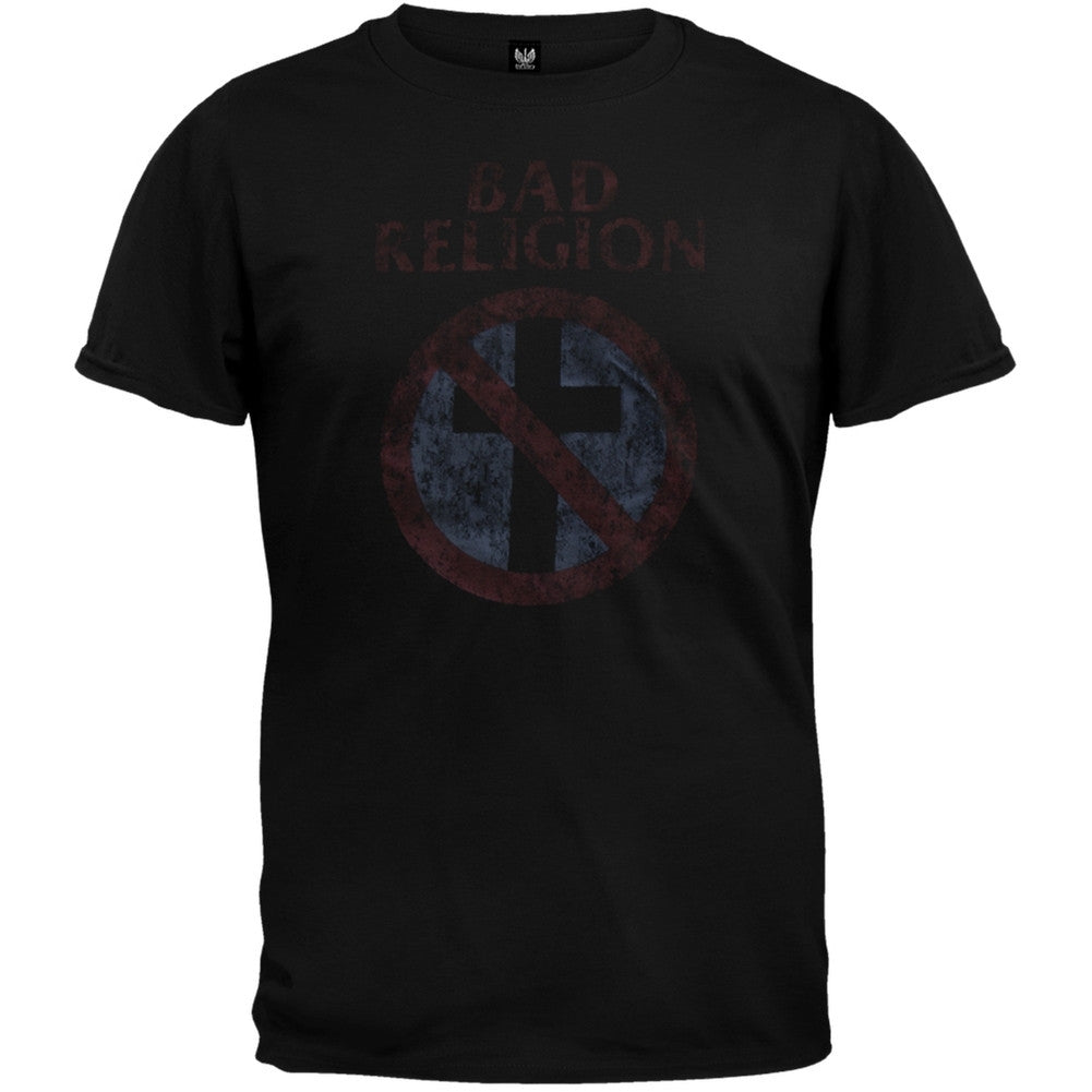 Bad Religion - Distressed Cross Youth T-Shirt Youth T-Shirts Bad Religion LG Black 