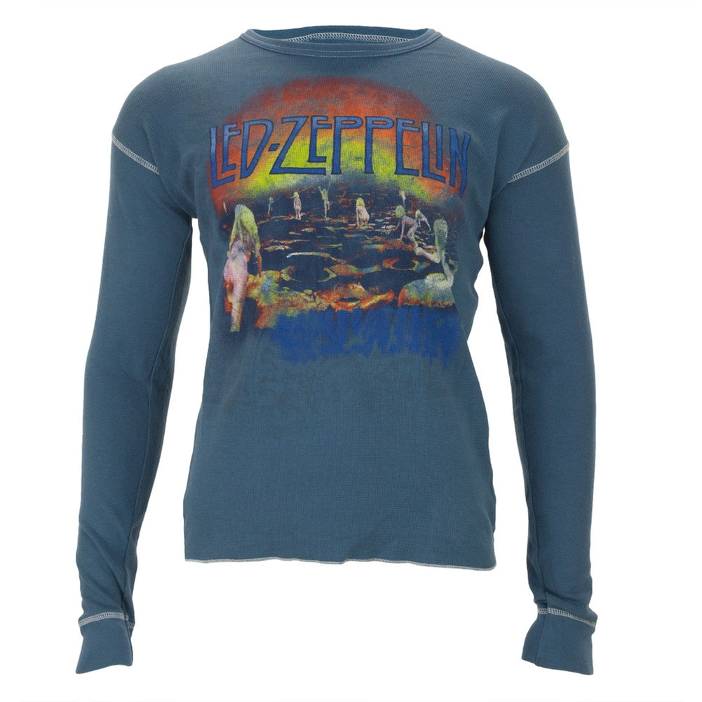 Led Zeppelin - Houses Premium Long Sleeve Thermal Men's Long Sleeves Led Zeppelin SM Blue 