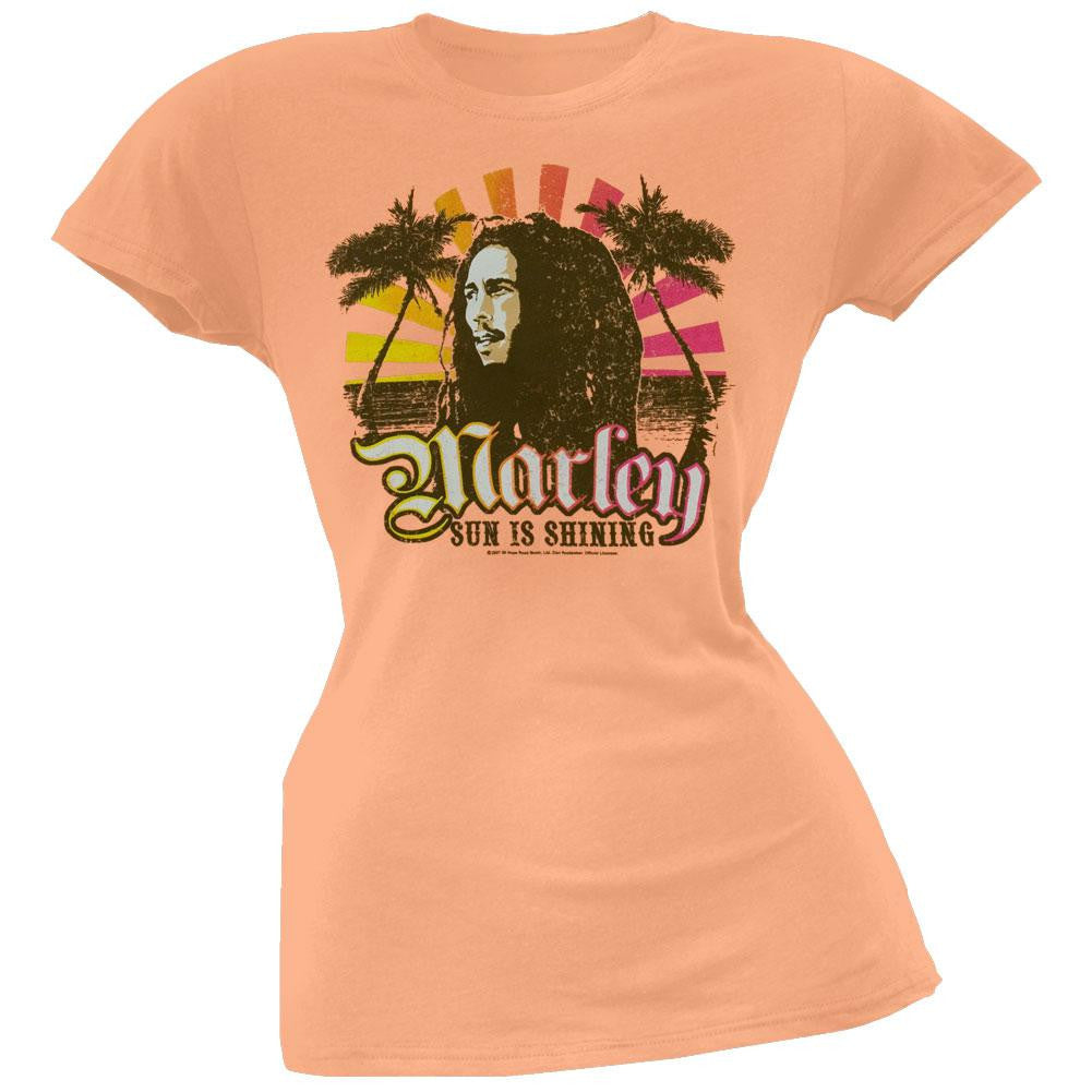 Bob Marley - Shining Juniors T-Shirt Juniors T-Shirts Bob Marley SM Orange 