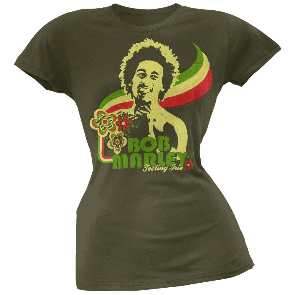 Bob Marley - Feelin' Irie Juniors T-Shirt Juniors T-Shirts Bob Marley SM Green 