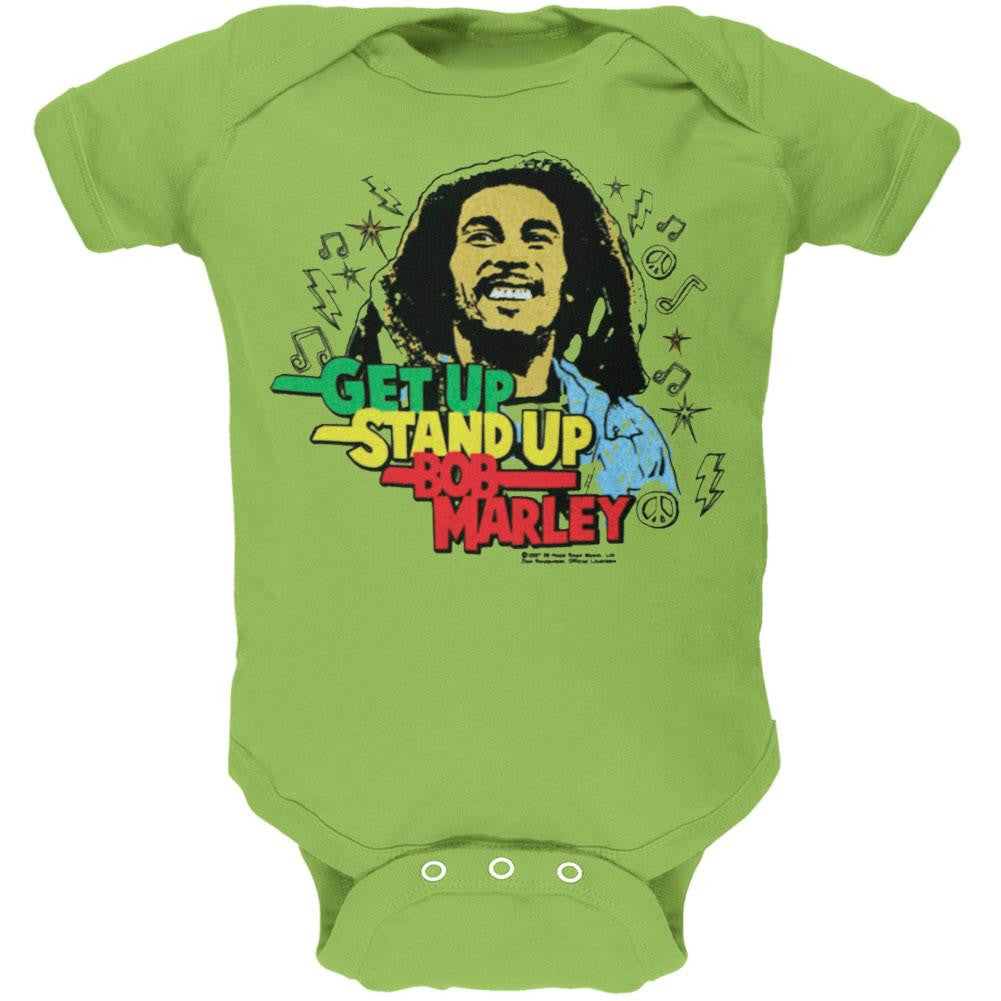 Bob Marley - Get Up Baby One Piece Baby One Piece Bob Marley SM Green 