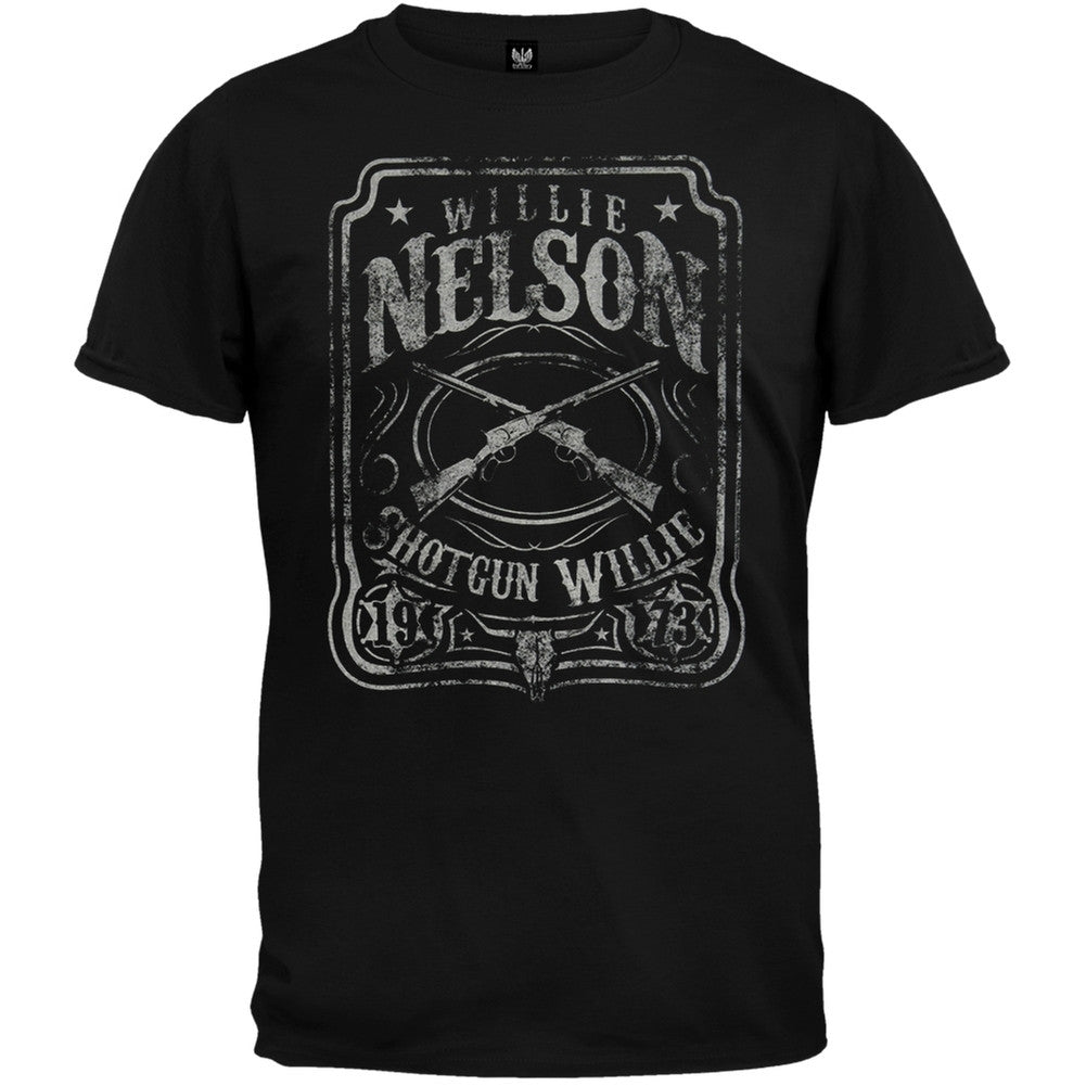 Willie Nelson - Shotgun Mens T-Shirt Men's T-Shirts Willie Nelson SM Black 