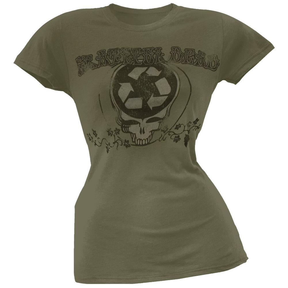 Grateful Dead - Recycle SYF Juniors Organic T-Shirt Juniors T-Shirts Grateful Dead MD Green 